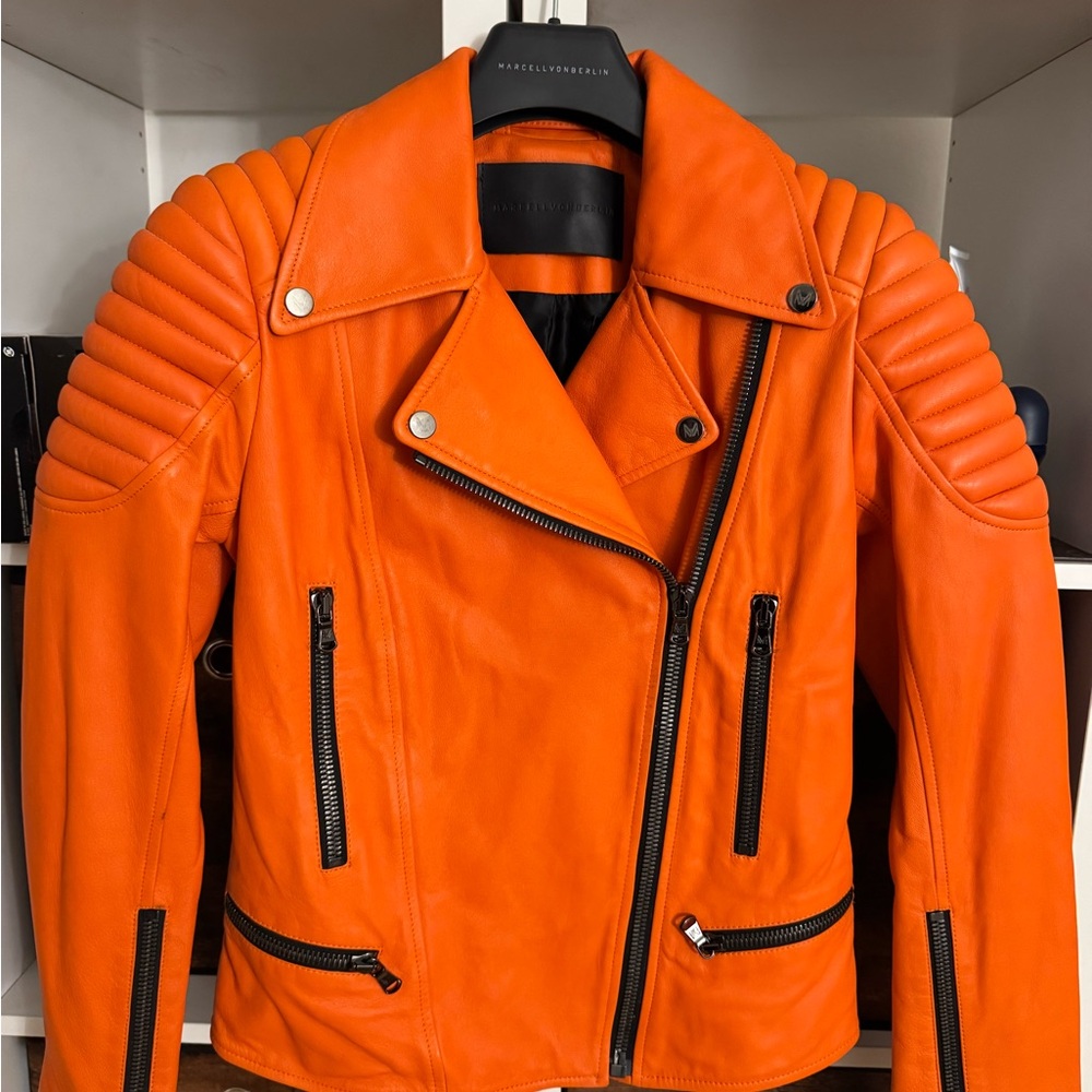 Orange Leather Jacket